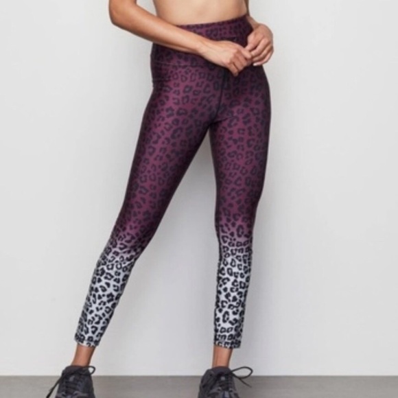 Good American Ombré Purple/Black Leopard Leggings Sz 4